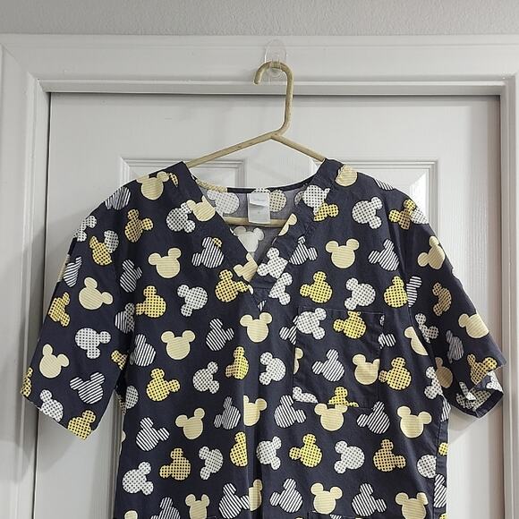 Disney Black and Yellow Mickey Mouse Scrub Top - Picture 4 of 8